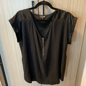 Express Black Zipper Shirt